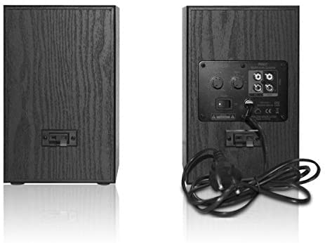 Edifier R980T Aktive 2.0 Lautsprechersystem Paar (24 Watt), 4" PC Regallautsprecher Studio Monitore für Computer --Schwarz