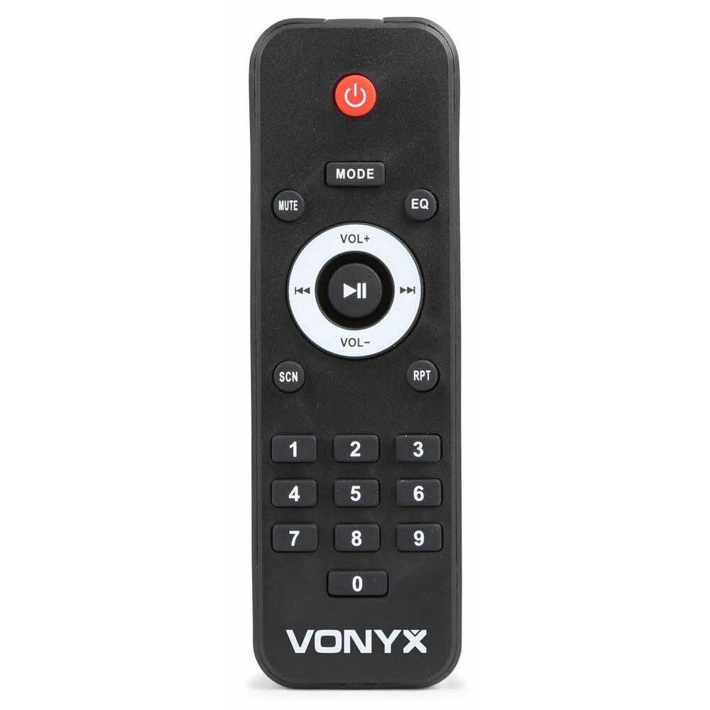 Vonyx VX880BT - Mobile PA Anlage Komplettset 2.1, Aktive Lautsprecher Boxen, 800 Watt DJ Boxen Set mit Stativen, MIC, Bluetooth, USB, SD, MP3 - PA Lautsprecher Aktiv Boxen, Musik Anlage - Schwarz