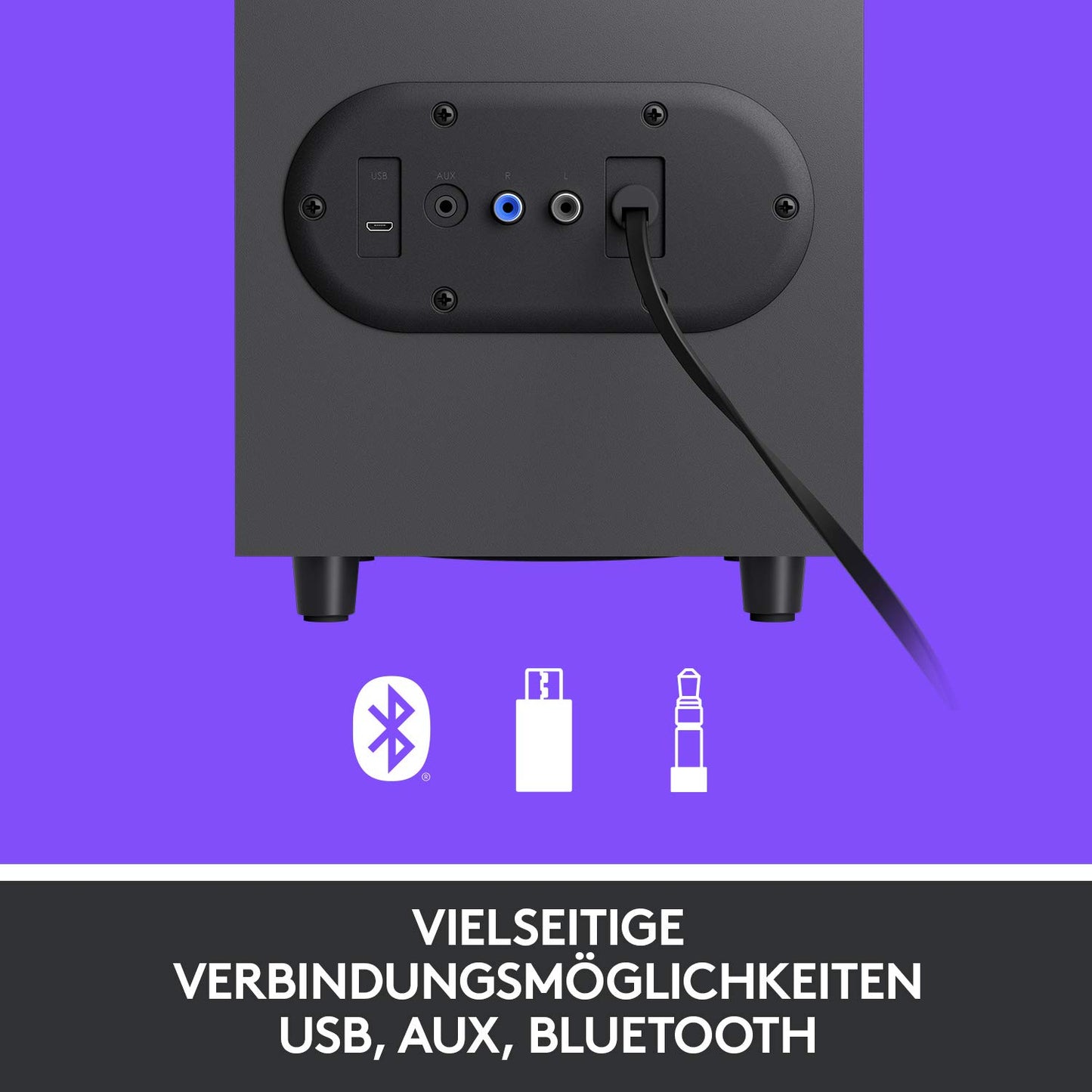 Logitech Z407 Bluetooth-Computerlautsprecher mit Subwoofer und kabelloser Steuerung, raumfüllendem Sound, Premium-Audio mit mehreren Eingängen, USB-Lautsprechern - Graphit