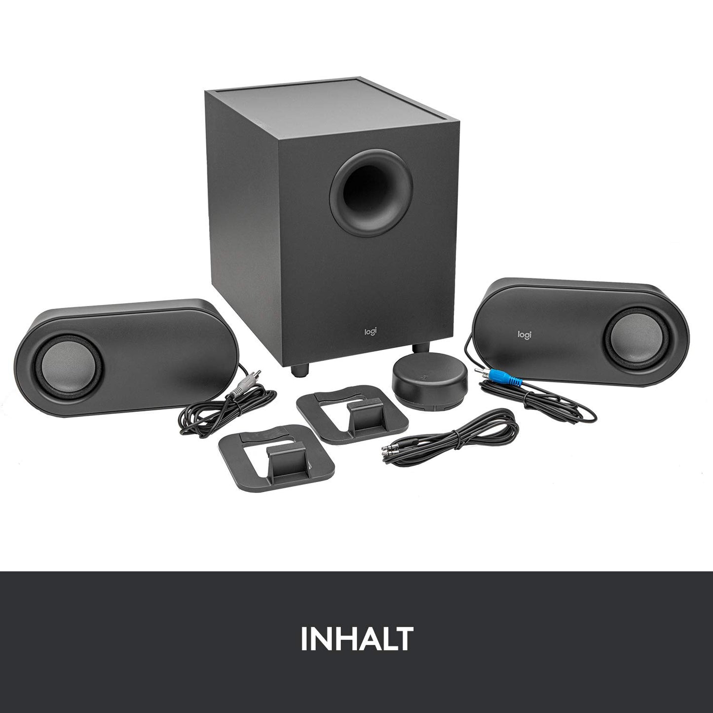 Logitech Z407 Bluetooth-Computerlautsprecher mit Subwoofer und kabelloser Steuerung, raumfüllendem Sound, Premium-Audio mit mehreren Eingängen, USB-Lautsprechern - Graphit