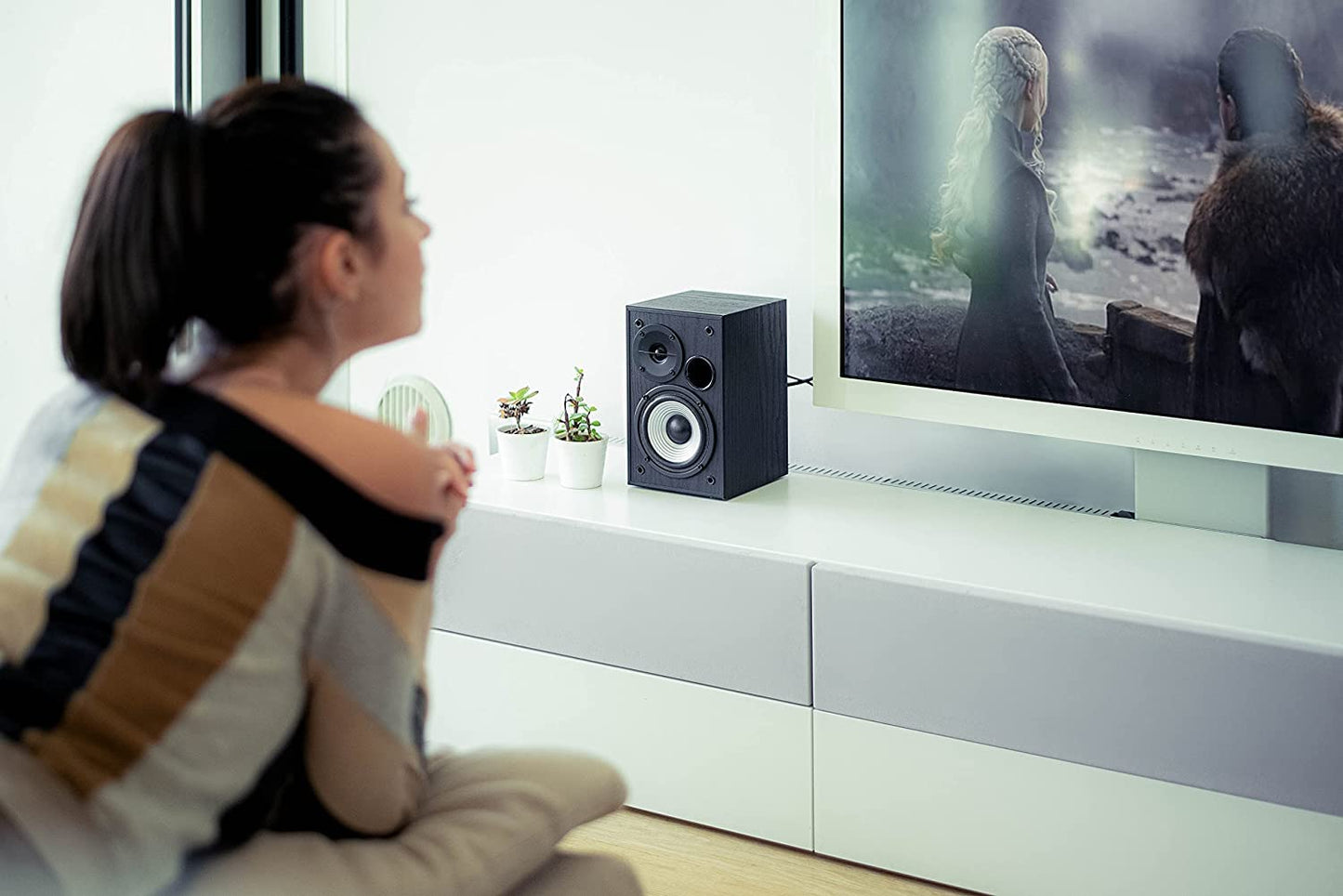 Edifier R980T Aktive 2.0 Lautsprechersystem Paar (24 Watt), 4" PC Regallautsprecher Studio Monitore für Computer --Schwarz
