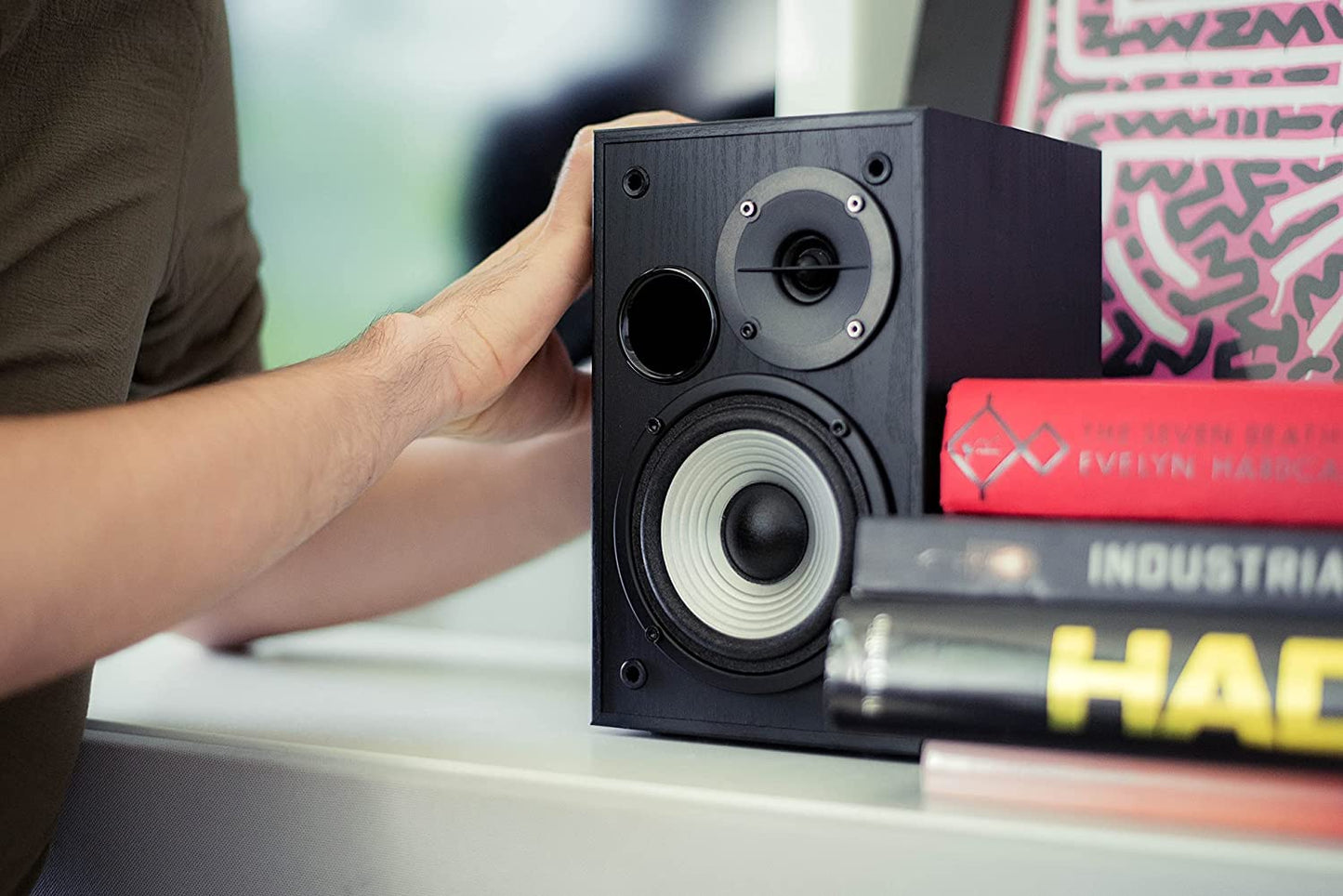 Edifier R980T Aktive 2.0 Lautsprechersystem Paar (24 Watt), 4" PC Regallautsprecher Studio Monitore für Computer --Schwarz