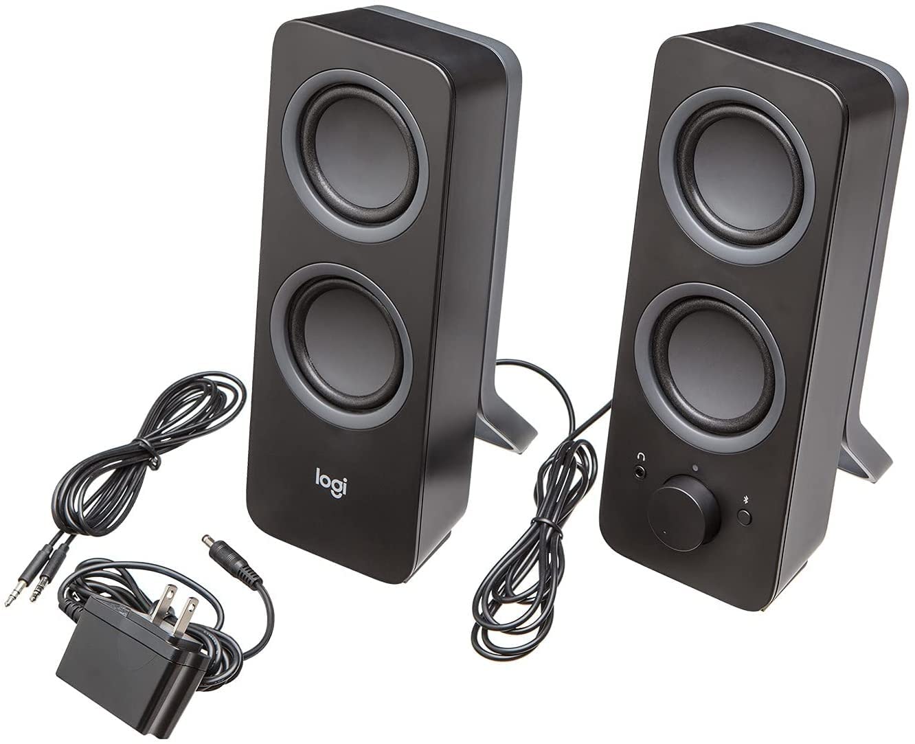 Logitech Z207 Kabellose PC-Lautsprecher, Bluetooth, Stereo Sound, 10 Watt Spitzenleistung, 3.5 mm Eingang, Kopfhörerbuchse, Easy-Switch Feature, EU Stecker, PC/TV/Tablet/Handy - Schwarz