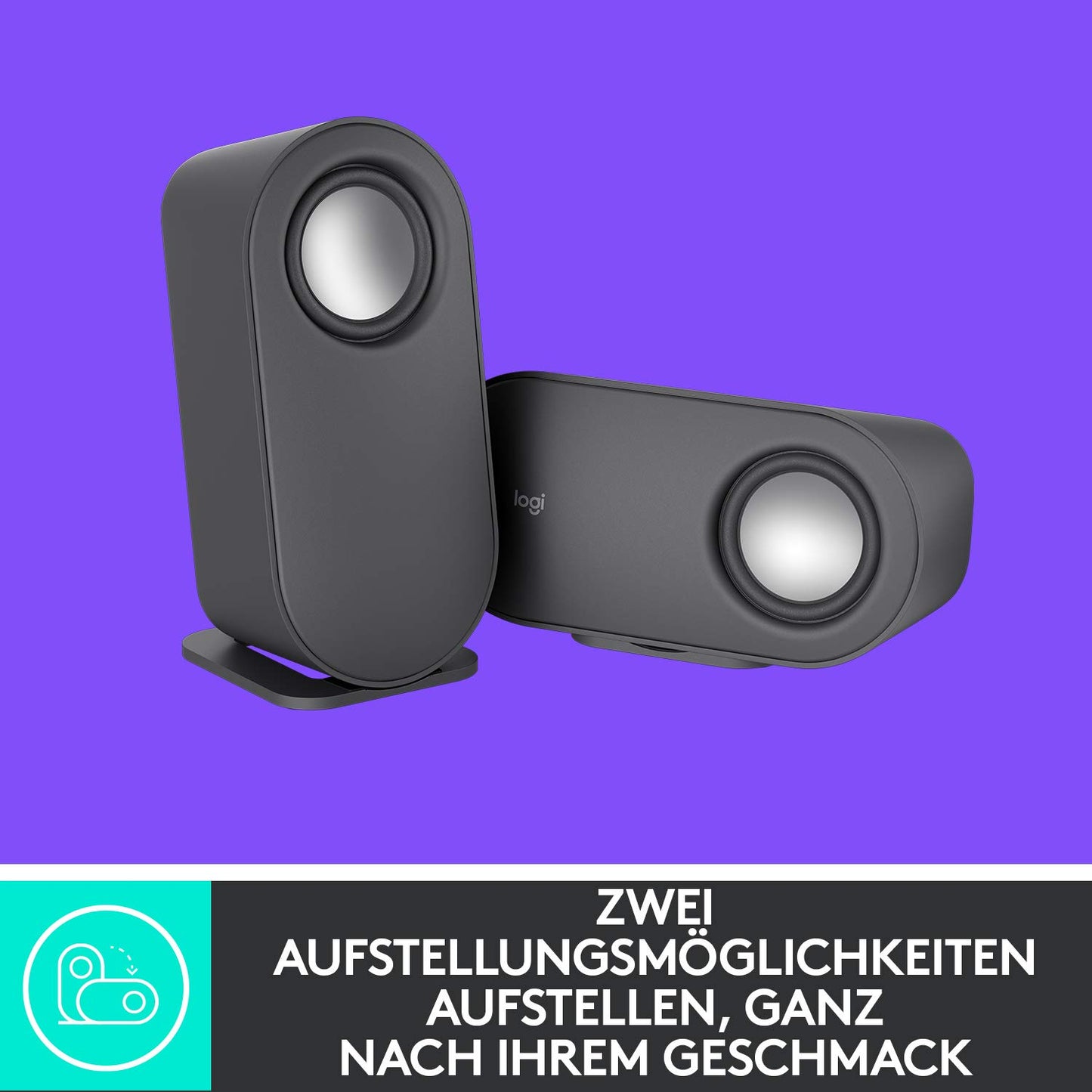Logitech Z407 Bluetooth-Computerlautsprecher mit Subwoofer und kabelloser Steuerung, raumfüllendem Sound, Premium-Audio mit mehreren Eingängen, USB-Lautsprechern - Graphit