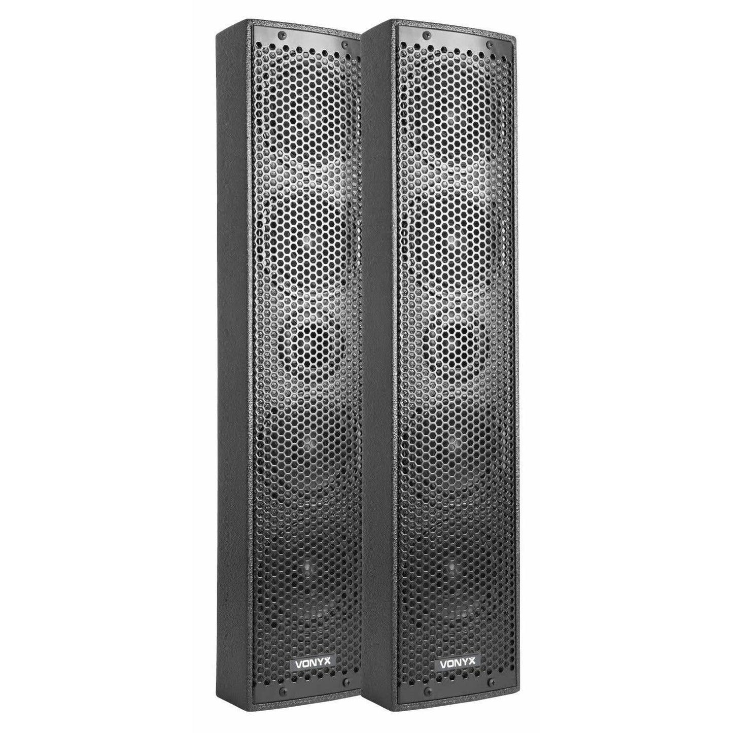 Vonyx VX880BT - Mobile PA Anlage Komplettset 2.1, Aktive Lautsprecher Boxen, 800 Watt DJ Boxen Set mit Stativen, MIC, Bluetooth, USB, SD, MP3 - PA Lautsprecher Aktiv Boxen, Musik Anlage - Schwarz