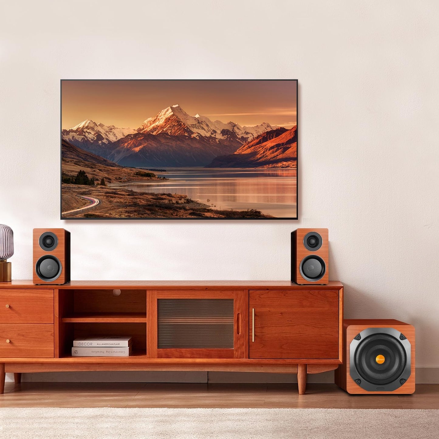 Elimavi PC Lautsprecher mit Subwoofer, 2.1 Soundsystem with Dual Satellites, TV Soundsystem mit 6,5″ Woofer, 1″ Hochtöner und 3″ Mitteltöner, EU-/Deutscher Stecker, Multiple Audio Inputs
