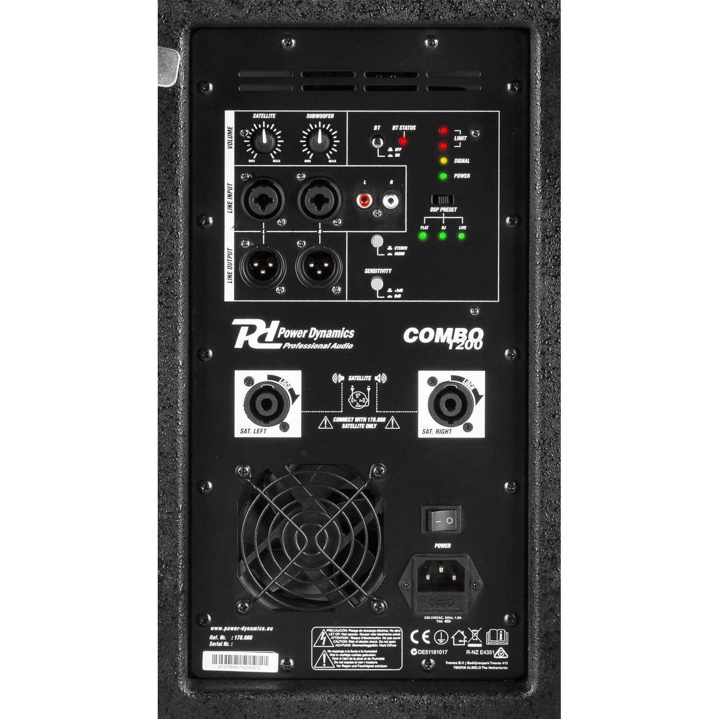Power Dynamics Combo 1200 - PA Lautsprecher 2.1 DJ Boxen Set, 12 Zoll aktiv Subwoofer, 6,5 Zoll Topteile, Bluetooth, Mobile PA Anlage Komplettset - 1200 Watt - DJ Anlage
