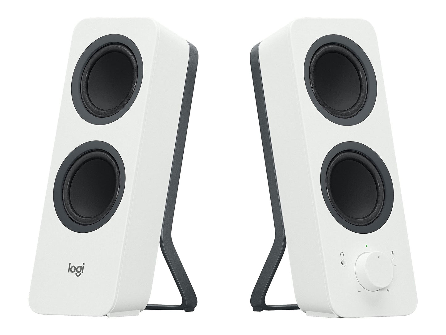 Logitech Z207 Kabelloser PC-Lautsprecher, Bluetooth, Stereo Sound, 10 Watt Spitzenleistung, 3,5 mm Eingang, Kopfhörerbuchse, Easy-Switch Feature, EU Stecker, PC/TV/Tablet/Handy - Weiß