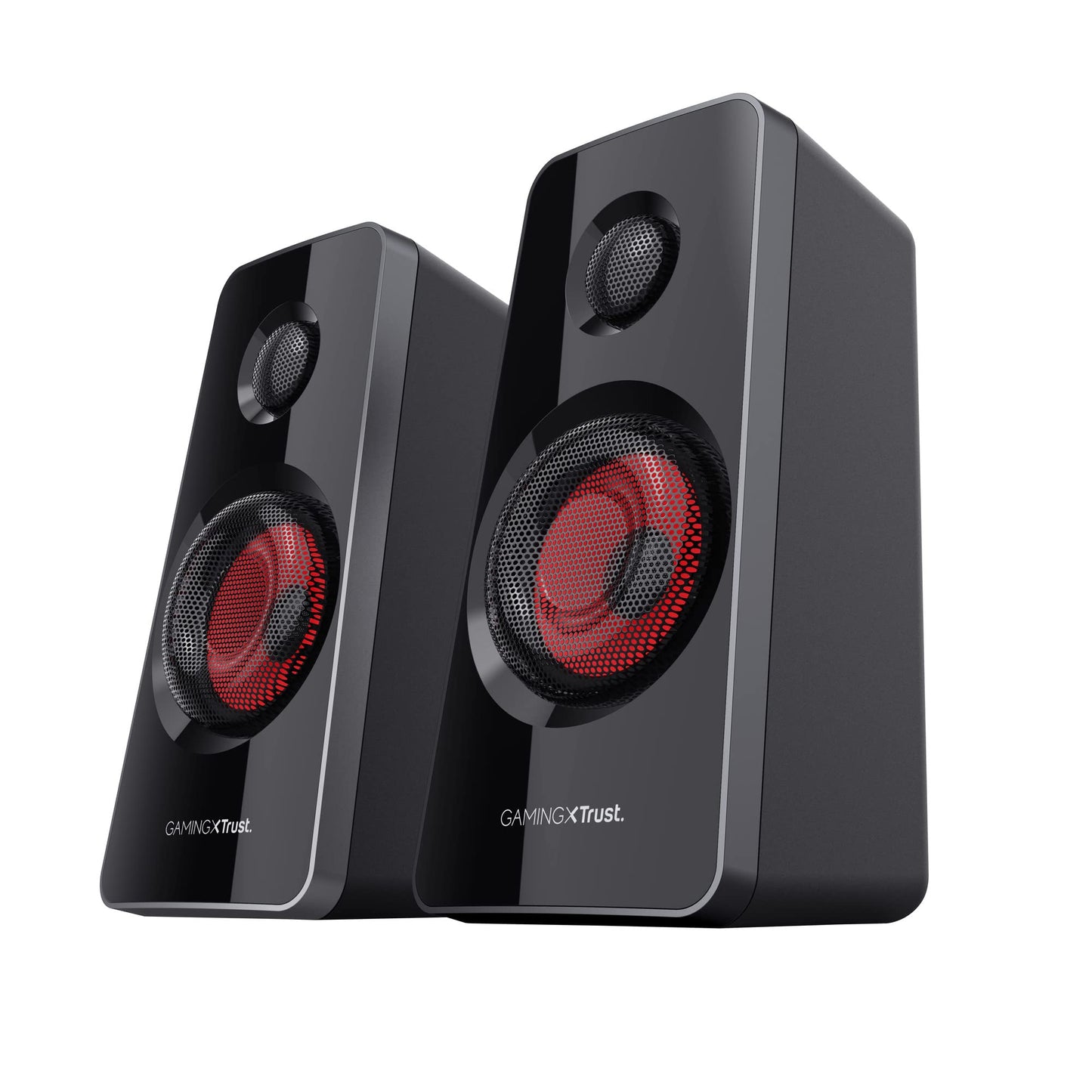 Trust Gaming GXT 38 2.1 Gaming Lautsprechersystem mit Subwoofer (für Smartphone/PC- Tablet, 120 Watt), 19023, Schwarz/Rot