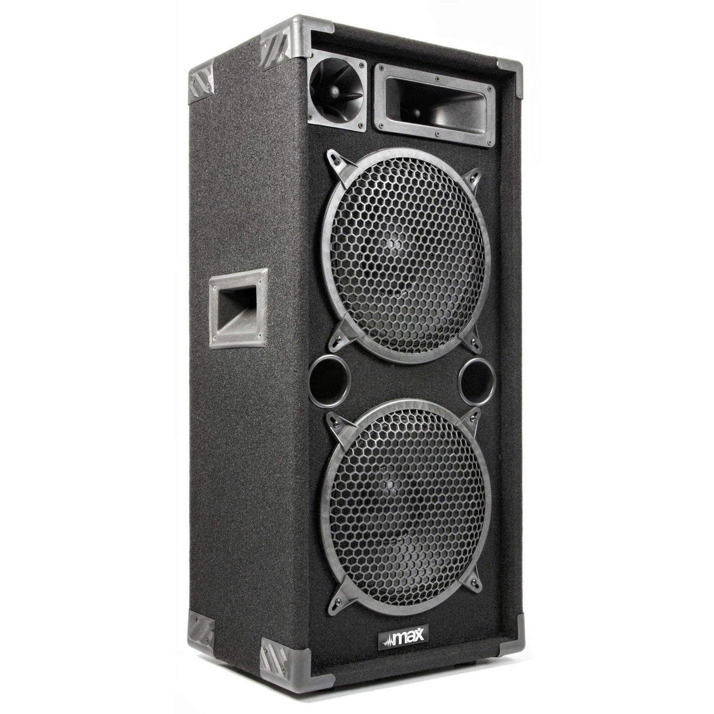 MAX210 PA Anlage Set – 2000W Bluetooth Verstärker & 2x DJ Lautsprecher, USB/SD, Fernbedienung, Plug & Play Musikanlage