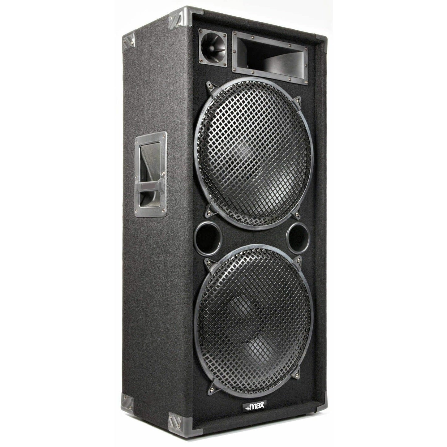 MAX215 PA Lautsprecher Set 4000 W mit Bluetooth Verstärker & 2X 3‑Wege 15″ DJ Lautsprecher, FPL1000 Bluetooth Verstärker mit USB/SD Player & Fernbedienung, inkl. Kabel - Plug & Play Musikanlage