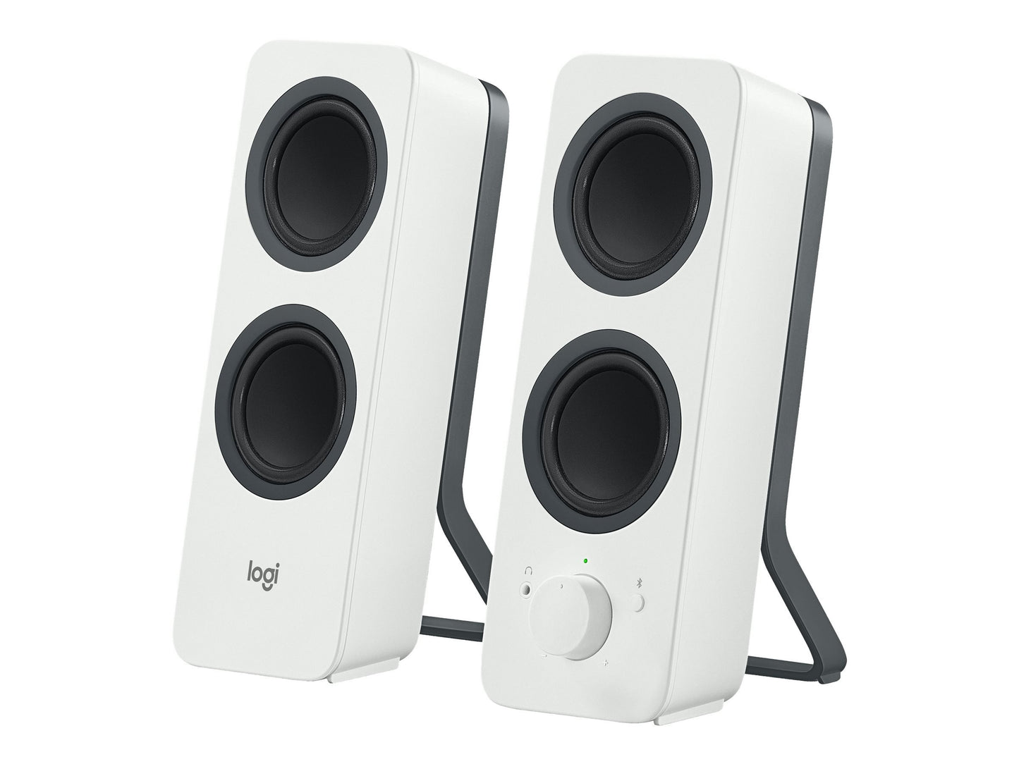 Logitech Z207 Kabelloser PC-Lautsprecher, Bluetooth, Stereo Sound, 10 Watt Spitzenleistung, 3,5 mm Eingang, Kopfhörerbuchse, Easy-Switch Feature, EU Stecker, PC/TV/Tablet/Handy - Weiß