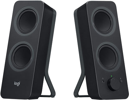 Logitech Z207 Kabellose PC-Lautsprecher, Bluetooth, Stereo Sound, 10 Watt Spitzenleistung, 3.5 mm Eingang, Kopfhörerbuchse, Easy-Switch Feature, EU Stecker, PC/TV/Tablet/Handy - Schwarz
