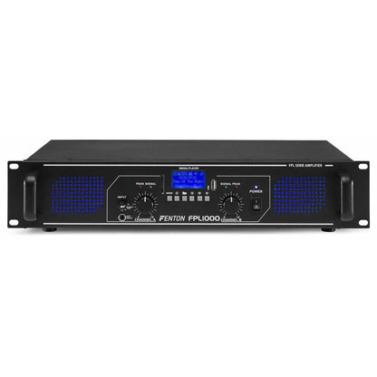 MAX215 PA Lautsprecher Set 4000 W mit Bluetooth Verstärker & 2X 3‑Wege 15″ DJ Lautsprecher, FPL1000 Bluetooth Verstärker mit USB/SD Player & Fernbedienung, inkl. Kabel - Plug & Play Musikanlage