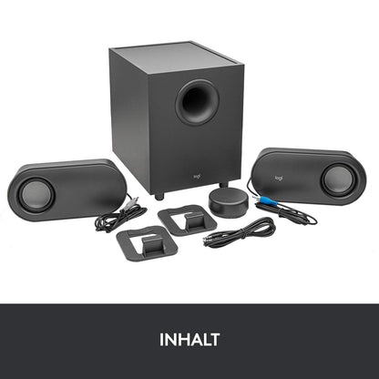 Logitech Z407 Bluetooth-Computerlautsprecher mit Subwoofer und kabelloser Steuerung, raumfüllendem Sound, Premium-Audio mit mehreren Eingängen, USB-Lautsprechern - Graphit