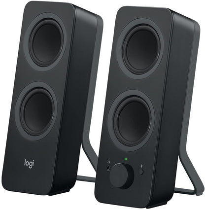 Logitech Z207 Kabellose PC-Lautsprecher, Bluetooth, Stereo Sound, 10 Watt Spitzenleistung, 3.5 mm Eingang, Kopfhörerbuchse, Easy-Switch Feature, EU Stecker, PC/TV/Tablet/Handy - Schwarz