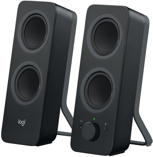 Logitech Z207 Kabellose PC-Lautsprecher, Bluetooth, Stereo Sound, 10 Watt Spitzenleistung, 3.5 mm Eingang, Kopfhörerbuchse, Easy-Switch Feature, EU Stecker, PC/TV/Tablet/Handy - Schwarz
