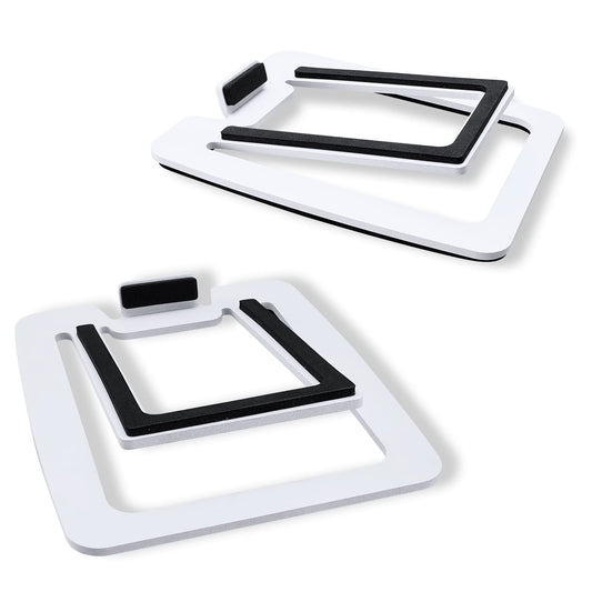 Sanyun SW601 Metall Desktop Lautsprecher Ständer für 3inch Lautsprecher, geneigte Steeal für Computer PC Tischmonitor Lautsprecher, weiß (Paar)