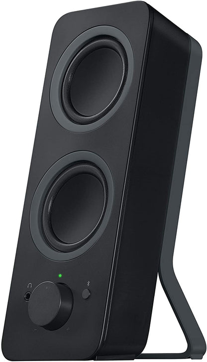 Logitech Z207 Kabellose PC-Lautsprecher, Bluetooth, Stereo Sound, 10 Watt Spitzenleistung, 3.5 mm Eingang, Kopfhörerbuchse, Easy-Switch Feature, EU Stecker, PC/TV/Tablet/Handy - Schwarz