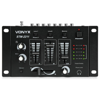 MAX12 DJ Komplettset PA Anlage - 1400 W, 2X 12″ Lautsprecher inkl. Verstärker, Mischpult & Mikrofon, MP3 USB/SD Player, AUX & Phono-Eingänge – Mobile Musikanlage für Party, Events & Karaoke Anlage