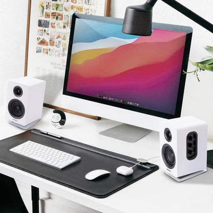 Sanyun SW601 Metall Desktop Lautsprecher Ständer für 3inch Lautsprecher, geneigte Steeal für Computer PC Tischmonitor Lautsprecher, weiß (Paar)