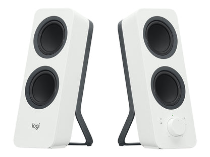 Logitech Z207 Kabelloser PC-Lautsprecher, Bluetooth, Stereo Sound, 10 Watt Spitzenleistung, 3,5 mm Eingang, Kopfhörerbuchse, Easy-Switch Feature, EU Stecker, PC/TV/Tablet/Handy - Weiß