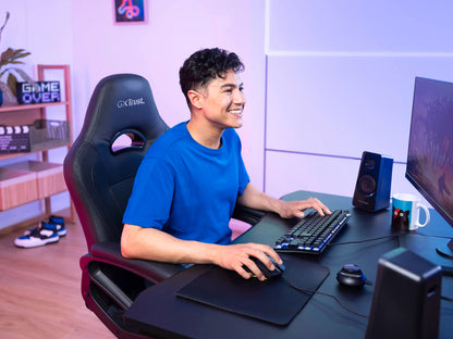 Trust Gaming GXT 38 2.1 Gaming Lautsprechersystem mit Subwoofer (für Smartphone/PC- Tablet, 120 Watt), 19023, Schwarz/Rot