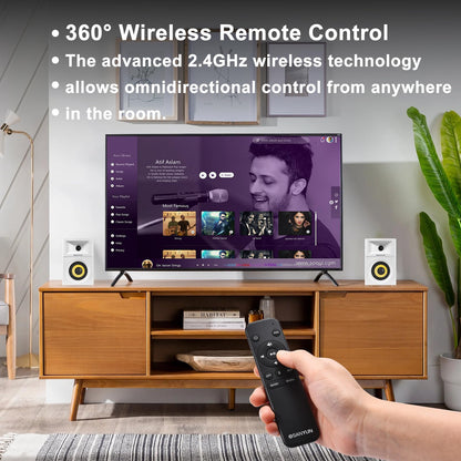 Sanyun SW205 80W 4” Aktive Bücherregal-Lautsprecher mit Holzgehäuse Innovative Außendesigns und fortschrittliche DSP-Chips – Optischer 3,5mm-Aux Bluetooth-5.4-Eingang – Fernbedienung (Paar, Weiß)