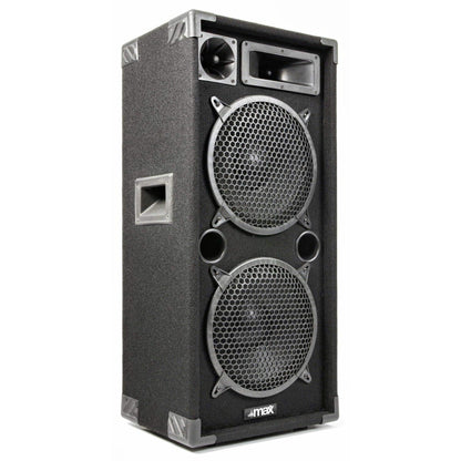 MAX210 PA Anlage Set – 2000W Bluetooth Verstärker & 2x DJ Lautsprecher, USB/SD, Fernbedienung, Plug & Play Musikanlage