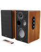 MAJORITY D100 Bluetooth Lautsprecher Boxen für Stereoanlage | 100W Regallautsprecher | Xtra BASS Aktivlautsprecher | HDMI ARC Speaker | Premium-Holz Regal-Lautsprecher | Studio HiFi Lautsprecher