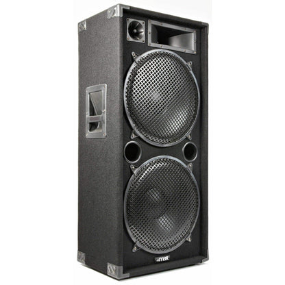 MAX215 PA Lautsprecher Set 4000 W mit Bluetooth Verstärker & 2X 3‑Wege 15″ DJ Lautsprecher, FPL1000 Bluetooth Verstärker mit USB/SD Player & Fernbedienung, inkl. Kabel - Plug & Play Musikanlage