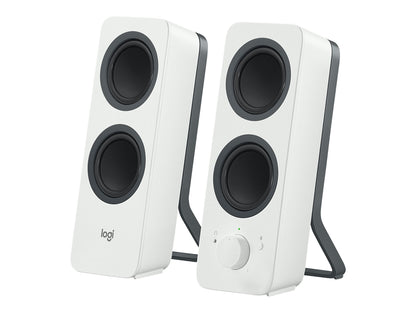 Logitech Z207 Kabelloser PC-Lautsprecher, Bluetooth, Stereo Sound, 10 Watt Spitzenleistung, 3,5 mm Eingang, Kopfhörerbuchse, Easy-Switch Feature, EU Stecker, PC/TV/Tablet/Handy - Weiß