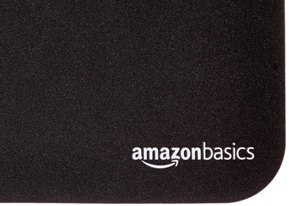 Amazon Basics - PC-Lautsprecher mit dynamischem Sound, USB-Betrieb, Schwarz, 1 Paar & Gaming-Mauspad